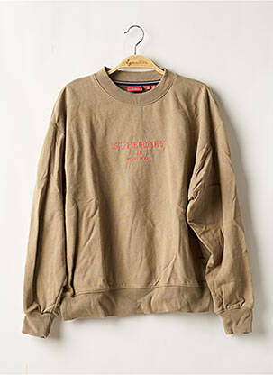 Sweat-shirt stretch manches longues marron SUPERDRY femme