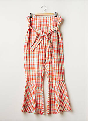 Pantalon flare taille à pinces taille haute orange UTERQÜE femme