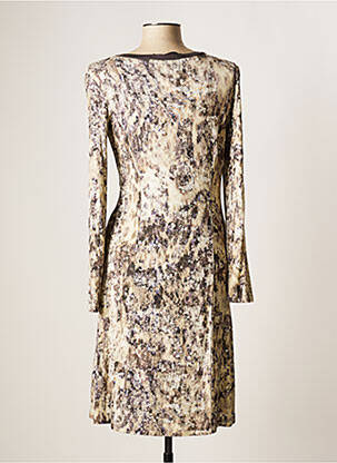 Robe mi-longue manches longues manches longues marron EVALINKA femme