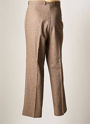 Pantalon droit fermeture zippée sous rabat boutonné taille normale marron TONI DRESS femme
