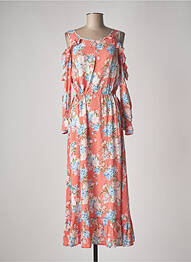 Robe longue manches longues manches longues orange KAPORAL femme