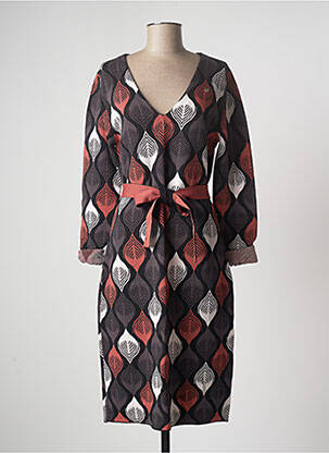 Robe mi-longue manches longues manches longues noir 4 FUNKY FLAVOURS femme