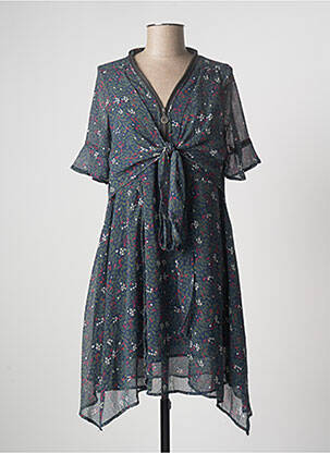 Robe courte manches courtes manches courtes bleu KAPORAL femme