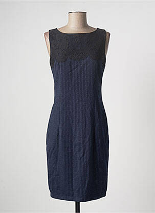 Robe mi-longue tissage crêpe sans manche bleu FRACOMINA femme