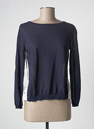 Pull resserrée sur le bas manches longues bleu FRACOMINA femme