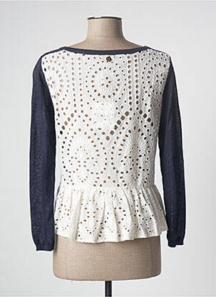 Pull resserrée sur le bas manches longues bleu FRACOMINA femme