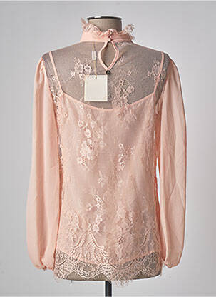 Top tissage crêpe manches longues rose FRACOMINA femme