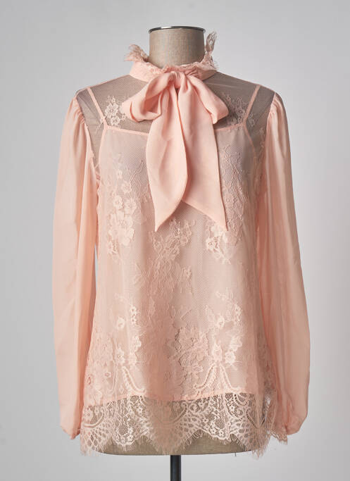 Top coupe fluide manches longues rose FRACOMINA femme