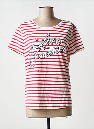 Top tissage jersey manches courtes rouge FRACOMINA femme