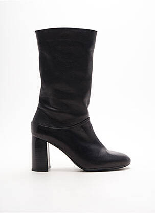 Bottes matière lisse talon de 7 à 9cm noir UNISA femme
