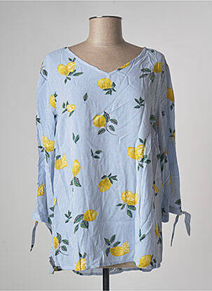 Top coupe fluide manches longues bleu CECIL femme