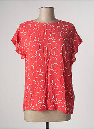 Top imprimé fantaisie manches courtes rouge ICHI femme