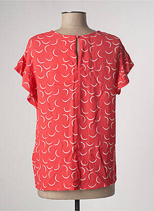 Top imprimé fantaisie manches courtes rouge ICHI femme