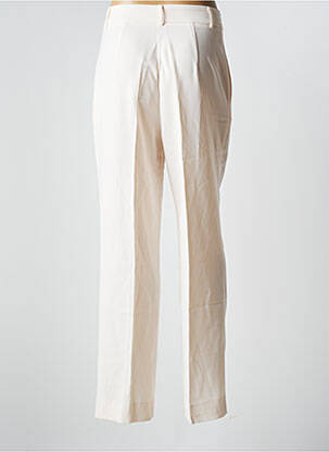 Pantalon droit tissage crêpe taille haute beige JANIS & JOHN femme