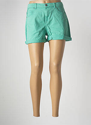 Short fermeture zippée sous rabat boutonné taille normale vert ONLY femme