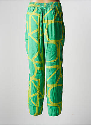 Pantalon droit tissage crêpe taille normale vert ONLY femme