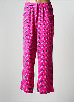 Pantalon large tissage crêpe taille normale rose ONLY femme