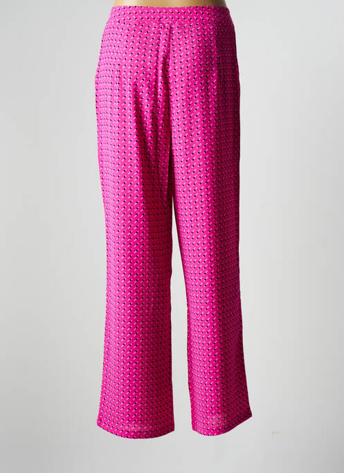 Pantalon large tissage crêpe taille normale rose ONLY femme