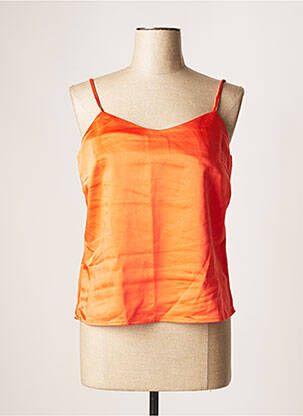Top manches bretelles ajustables fines bretelles orange ONLY femme