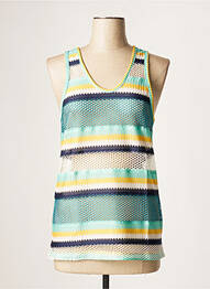 Top stretch sans manche vert VIE TA VIE femme