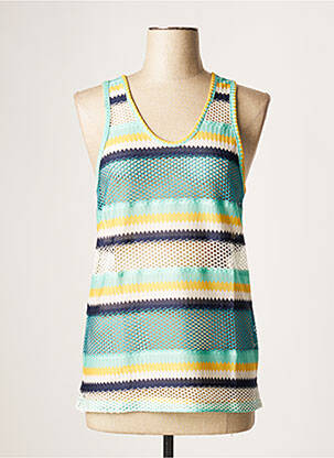 Top stretch sans manche vert VIE TA VIE femme