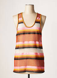 Top stretch sans manche orange VIE TA VIE femme