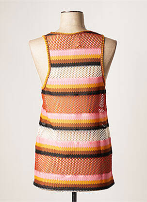 Top stretch sans manche orange VIE TA VIE femme