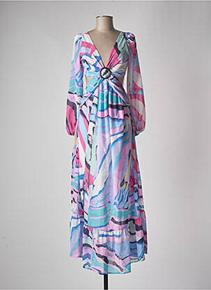 Robe longue manches longues manches longues bleu PATRICIA FORGEAL femme