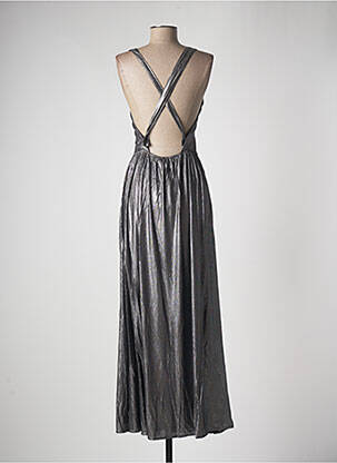 Robe longue coupe évasée sans manche gris LAURE + MAX femme