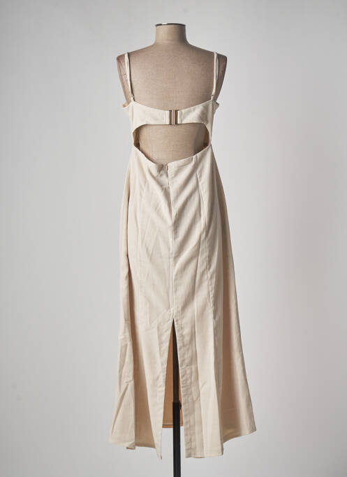 Robe mi-longue beige JANE WOOD pour femme