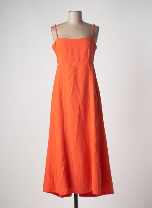 Robe mi-longue orange JANE WOOD pour femme