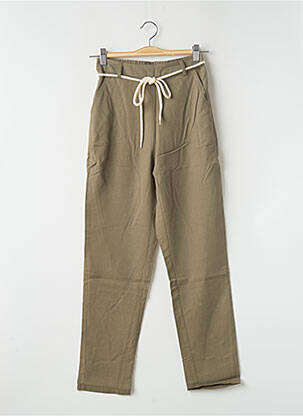 Pantalon droit taille haute taille haute vert LAURE + MAX femme