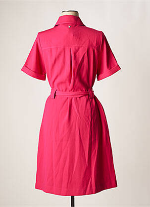 Robe mi-longue tissage crêpe manches courtes rose MOS MOSH femme