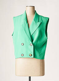 Blazer finition intérieure doublure satiné vert JANIS & JOHN femme