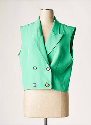 Blazer finition intérieure doublure satiné vert JANIS & JOHN femme