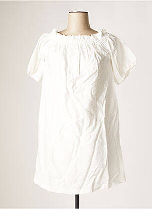 Robe courte manches courtes manches courtes blanc BOBBIE&BOB femme