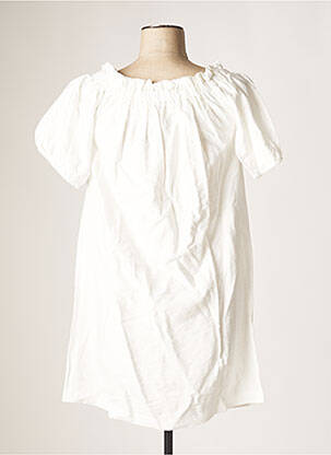 Robe courte manches courtes manches courtes blanc BOBBIE&BOB femme
