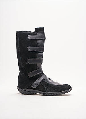 Bottes tissage satiné bout rond noir BELLAMY fille