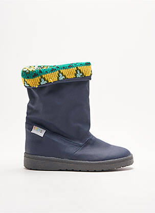 Bottes tissage satiné bout rond bleu NOËL garcon