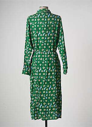 Robe mi-longue imprimé fleurs manches longues vert COMPAÑIA FANTASTICA femme