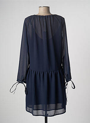 Robe courte coupe évasée manches longues bleu GAOS femme