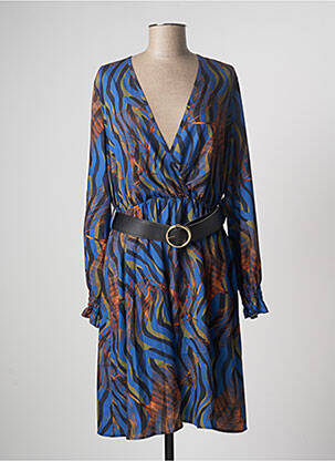 Robe mi-longue manches longues manches longues bleu XT STUDIO femme