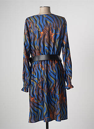 Robe mi-longue manches longues manches longues bleu XT STUDIO femme
