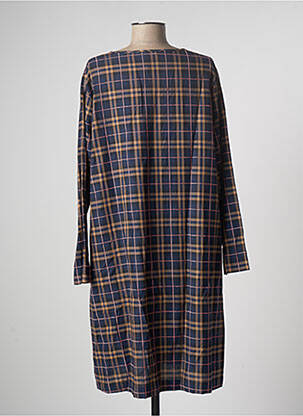 Robe mi-longue manches longues manches longues bleu SKANDL femme