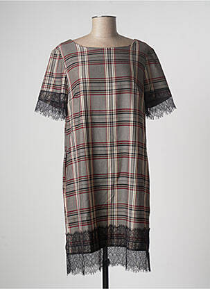Robe mi-longue manches courtes manches courtes gris XT STUDIO femme