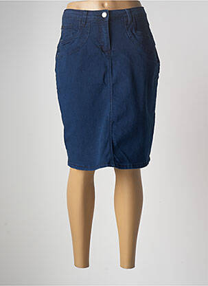 Jupe mi-longue coupe droite bleu ZHENZI femme