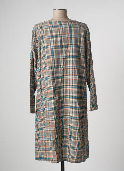 Robe mi-longue manches longues manches longues bleu SKANDAL femme