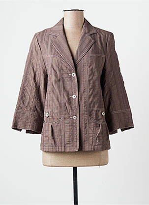 Veste casual col tailleur marron GUY DUBOUIS femme