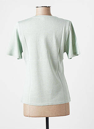 Pull coupe cintrée manches courtes vert CL femme