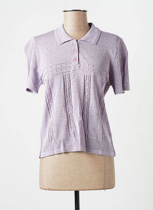 Pull coupe cintrée manches courtes violet LAS CABRILLAS femme